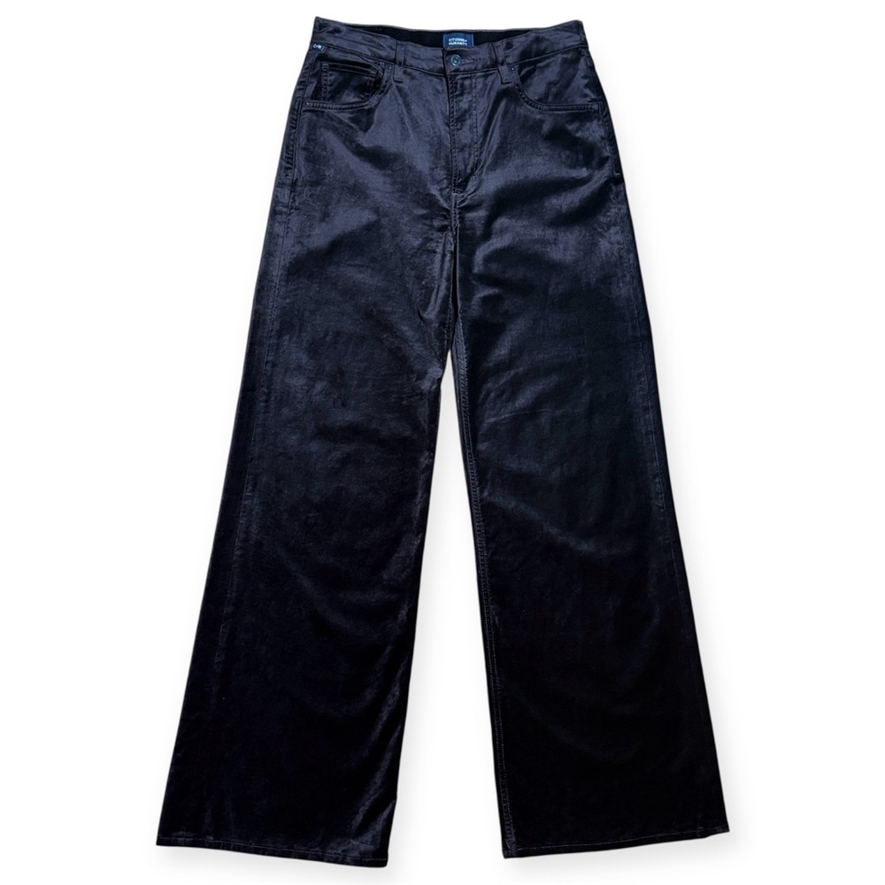 Citizens Of Humanity Paloma Baggy Velvet Wide-Leg Flare Pants in Pony Sz 28